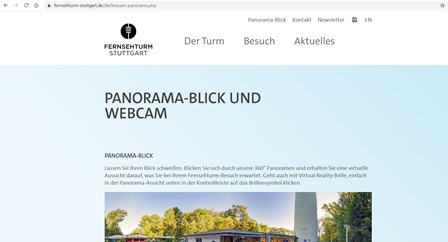 Klick zum Fernsehturm Stuttgart - Panoramablick und Webcam